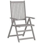 vidaXL Chaises inclinables de jardin lot de 8 Gris Bois solide acacia