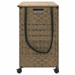 vidaXL Panier à linge avec roulettes 66x35x60 cm résine tressée