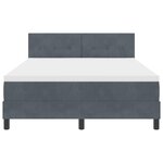 Lit à sommier box avec matelas gris foncé 140x200 cm en velours