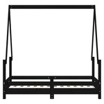 vidaXL Cadre de lit pour enfant noir 70x140 cm bois de pin massif