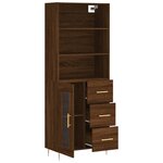 vidaXL Buffet haut Chêne marron 69 5x34x180 cm Bois d'ingénierie