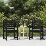 vidaXL Chaises de jardin lot de 2 noir 60x48x91 cm bois massif de pin