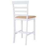 Set table et 4 chaises de bar en bois coloris blanc