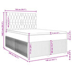 vidaXL Sommier à lattes de lit avec matelas Gris foncé 140x200cm Tissu