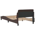 vidaXL Cadre de lit avec tête de lit Marron 100x200 cm Similicuir