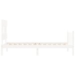 vidaXL Cadre de lit avec tête de lit blanc simple bois massif