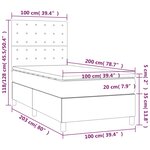 vidaXL Sommier à lattes de lit avec matelas Taupe 100x200 cm Tissu