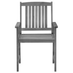 vidaXL Chaises de jardin et coussins lot de 4 Gris Bois acacia massif