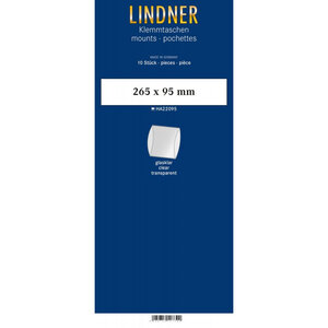 Bandes double soudure 265 x 95 mm pour blocs carnets de timbres. Fond - Transparent