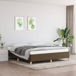 vidaXL Cadre de lit Marron foncé 180x200 cm Tissu