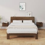 vidaXL Tables de chevet murales 2 Pièces Chêne marron 34x30x20 cm