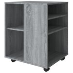 vidaXL Armoire roulante Sonoma gris 60x53x72 cm Bois d'ingénierie