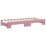 vidaXL Lit de jour avec gigogne et tiroirs rose 80x200 cm velours