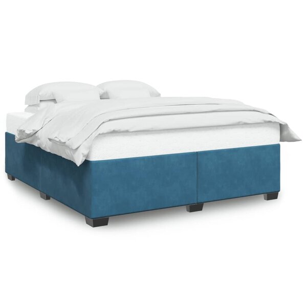 vidaXL Cadre de lit sans matelas bleu 200x200 cm velours