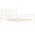 vidaXL Cadre de lit Blanc Bois massif 140x200 cm