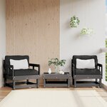 vidaXL Chaises de jardin et coussins lot de 2 gris bois de pin massif