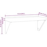 vidaXL Étagère murale 75x30x31 cm argenté acier inoxydable