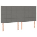 vidaXL Têtes de lit 4 Pièces Gris foncé 80x5x78/88 cm Tissu