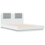 vidaXL Cadre de lit avec tête de lit blanc 135x190cm bois d'ingénierie