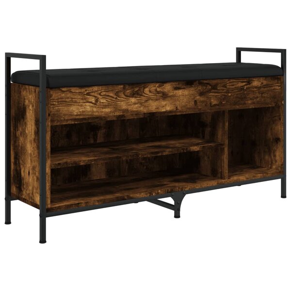 vidaXL Banc à chaussures chêne fumé 105 5x32x57 5 cm bois d'ingénierie