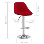 vidaXL Tabouret de bar Rouge bordeaux Velours