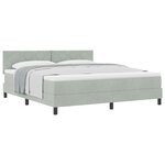 Lit à ressorts vidaXL avec matelas Gris clair Super King en velours