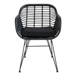Table de jardin carrée 70 cm + 2 fauteuils