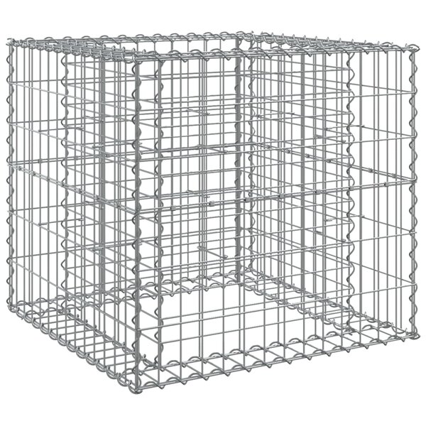 vidaXL Panier de gabions argenté 70x70x65 cm fer galvanisé