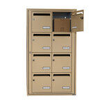 Bloc collectif leabox.com  2x4  grade 3  simple face  Intérieur  fixation murale  Beige RAL 1001 finition brillante