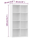 vidaXL Bibliothèque/Buffet Blanc 66x30x130 cm Bois d'ingénierie