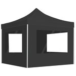 vidaXL Tente de réception pliable à parois Aluminium 3 x 3m Anthracite