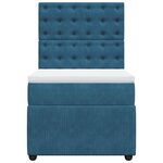 vidaXL Sommier à lattes de lit avec matelas bleu 80x200 cm velours