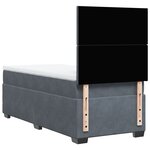 vidaXL Sommier à lattes de lit et matelas Gris foncé 90x200 cm Velours