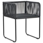 vidaXL Salon de jardin 7 Pièces PVC Résine tressée Noir