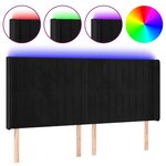 vidaXL Tête de lit à LED Noir 163x16x118/128 cm Velours