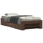 vidaXL Cadre de lit sans matelas chêne marron 75x190cm bois ingénierie