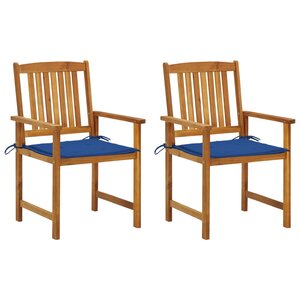 vidaXL Chaises de jardin avec coussins lot de 2 Bois d'acacia massif