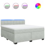 vidaXL Sommier à lattes de lit et matelas Gris clair 180x200cm Velours