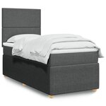 vidaXL Sommier à lattes de lit et matelas Gris foncé 90x190 cm Tissu