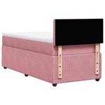 vidaXL Sommier à lattes de lit avec matelas Rose 100x200 cm Velours