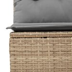 vidaXL Canapé de jardin sans accoudoirs coussins beige résine tressée