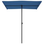 vidaXL Parasol d'extérieur avec mât en aluminium 180x110 cm Bleu azuré