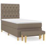 vidaXL Sommier à lattes de lit avec matelas Taupe 80x200 cm Tissu