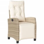vidaXL Ensemble à manger de jardin et coussins 7 Pièces beige poly rotin