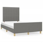 vidaXL Cadre de lit avec tête de lit Gris foncé 120x200 cm Tissu