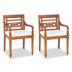 vidaXL Salon de jardin avec coussins 4 Pièces bois de teck solide