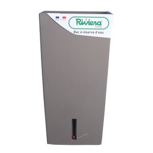 RIVIERA Pot de fleurs carré Eva New en plastique - 28 x 28 x H 52 cm - 31 L - Taupe