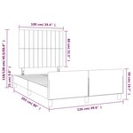 vidaXL Cadre de lit avec tête de lit Crème 120x200 cm Tissu