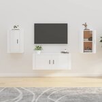 vidaXL Meubles TV muraux 2 Pièces Blanc brillant 40x34 5x60 cm