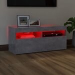 vidaXL Meuble TV avec lumières LED gris béton 90x35x40 cm